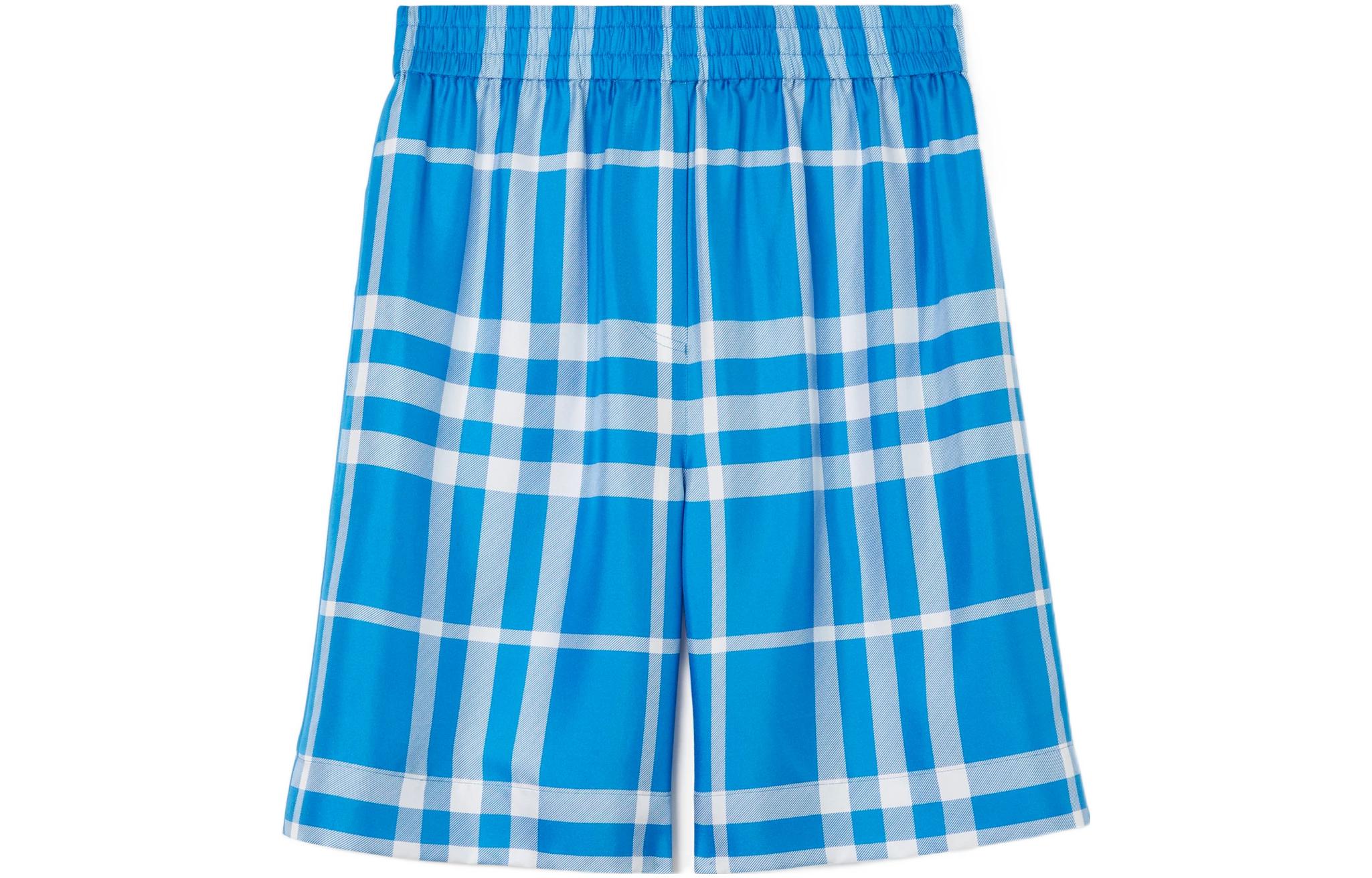 (Women) Burberry SS23 Check Casual Straight Shorts  Vibrant Blue. 80659231