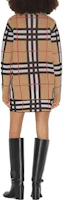 Shop (Women) Burberry SS23 Checkered Knit Cardigan Brown 80703531