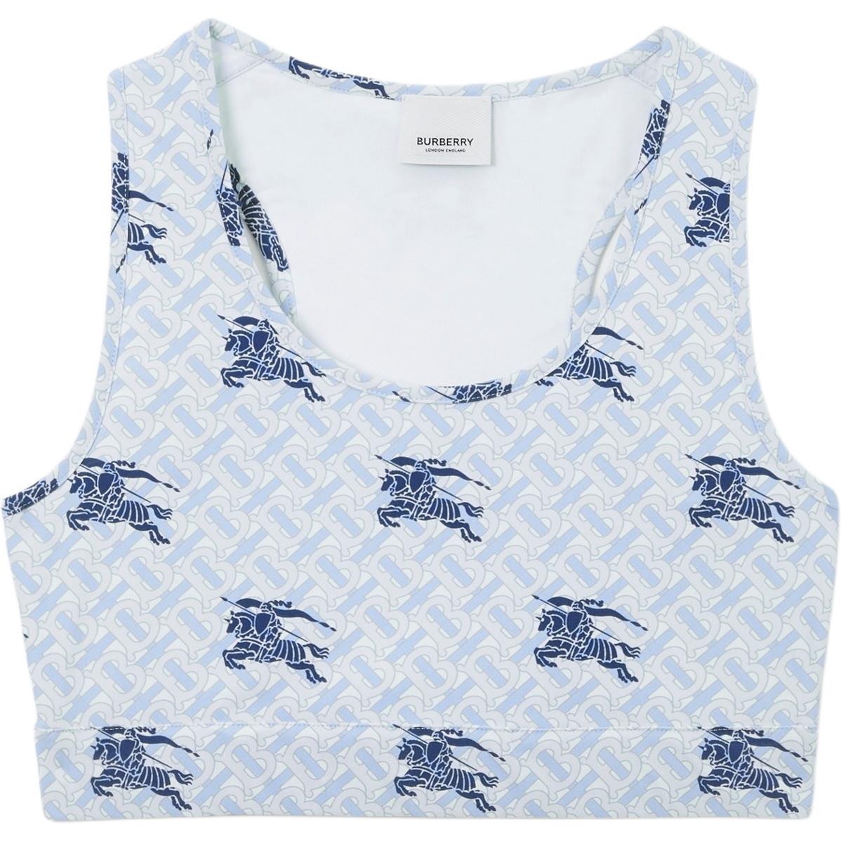 (Women) Burberry SS23 Equestrian Knight Logo Cropped Tank Top Navy Blue 80720221