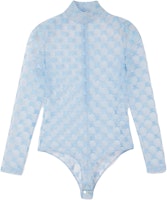 (Women) Burberry SS23 Equestrian Knight Sheer Turtleneck Bodysuit Glacier Blue 80674171 (Women) Burberry SS23 Equestrian Knight Sheer Turtleneck Bodysuit Glacier Blue 80674171