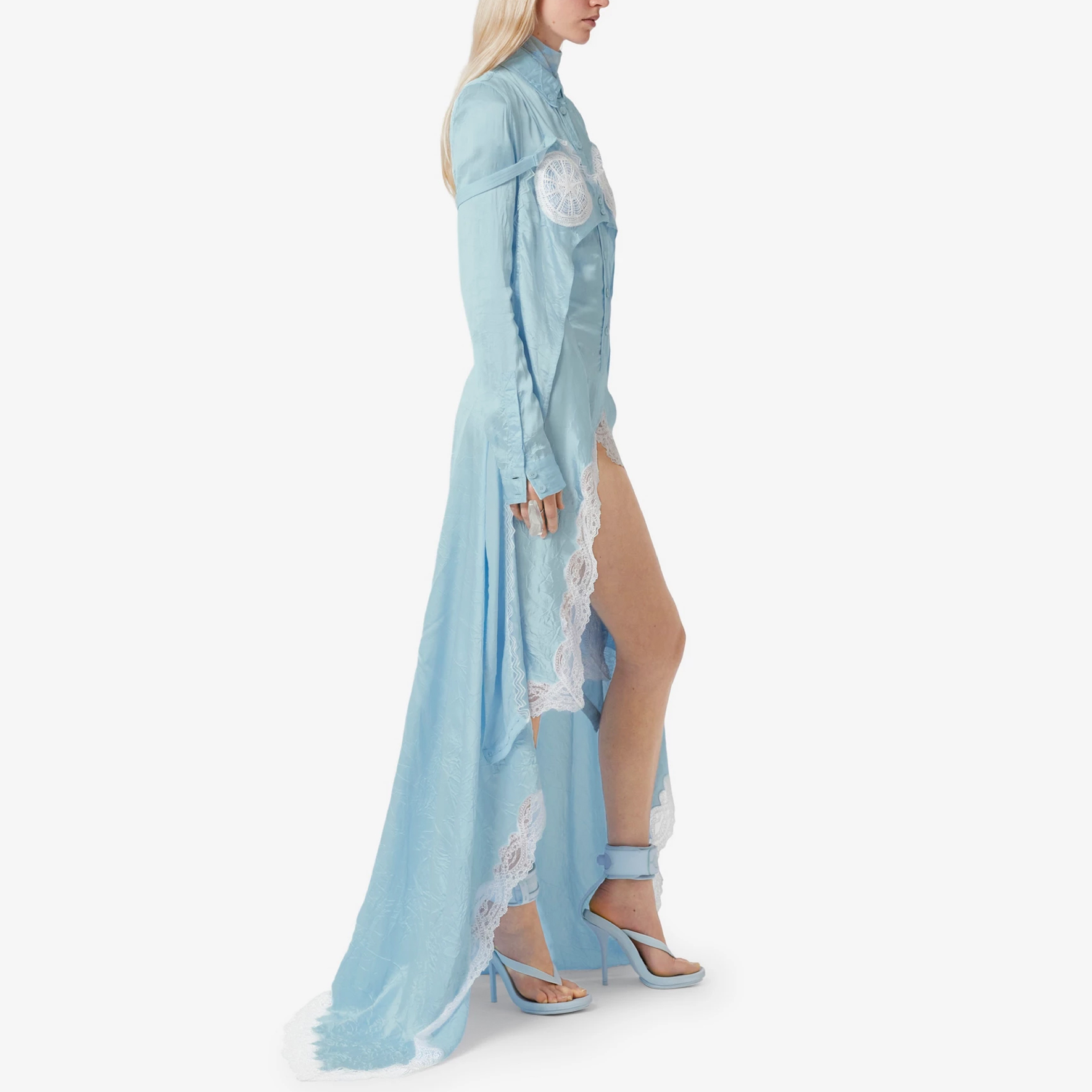 Purchase (W) 博柏利 SS23 骑士透视高领连体衣 冰川蓝 80674171