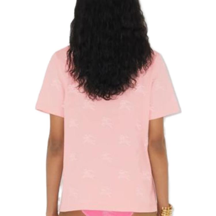 Shop (W) 博柏利SS23马术标志印粉色短袖T恤 女款 80716341