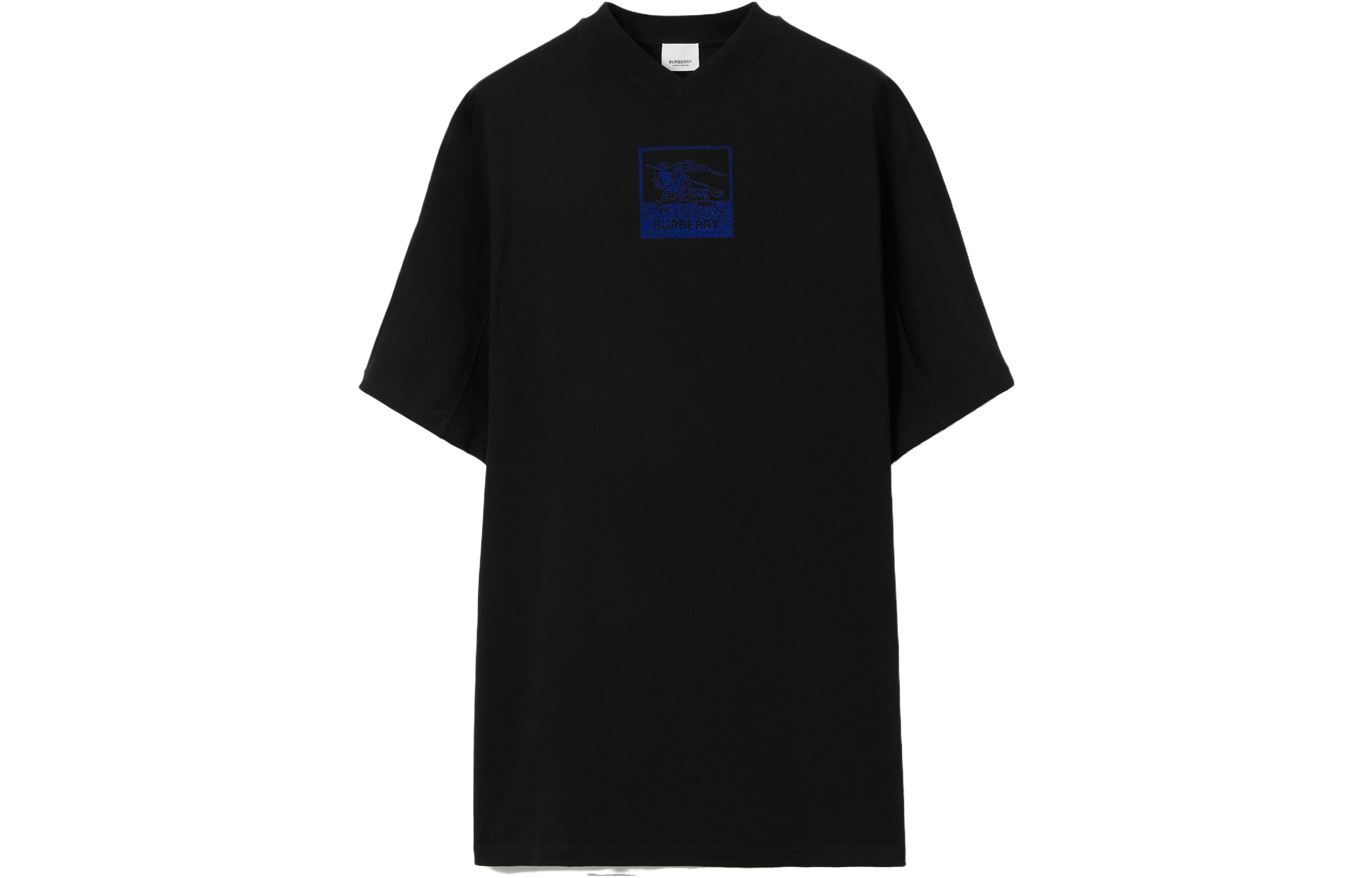 (Women) Burberry SS23 Equestrian Logo Straight-Cut Crew Neck Dress Women Black 80699801