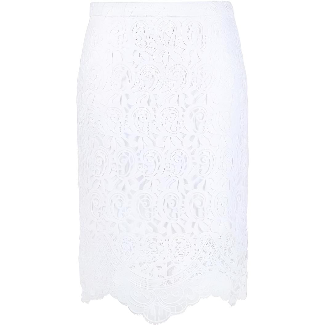 (Women) Burberry SS23 High-Waisted Lace Midi Skirt  Casual Style. 80696391
