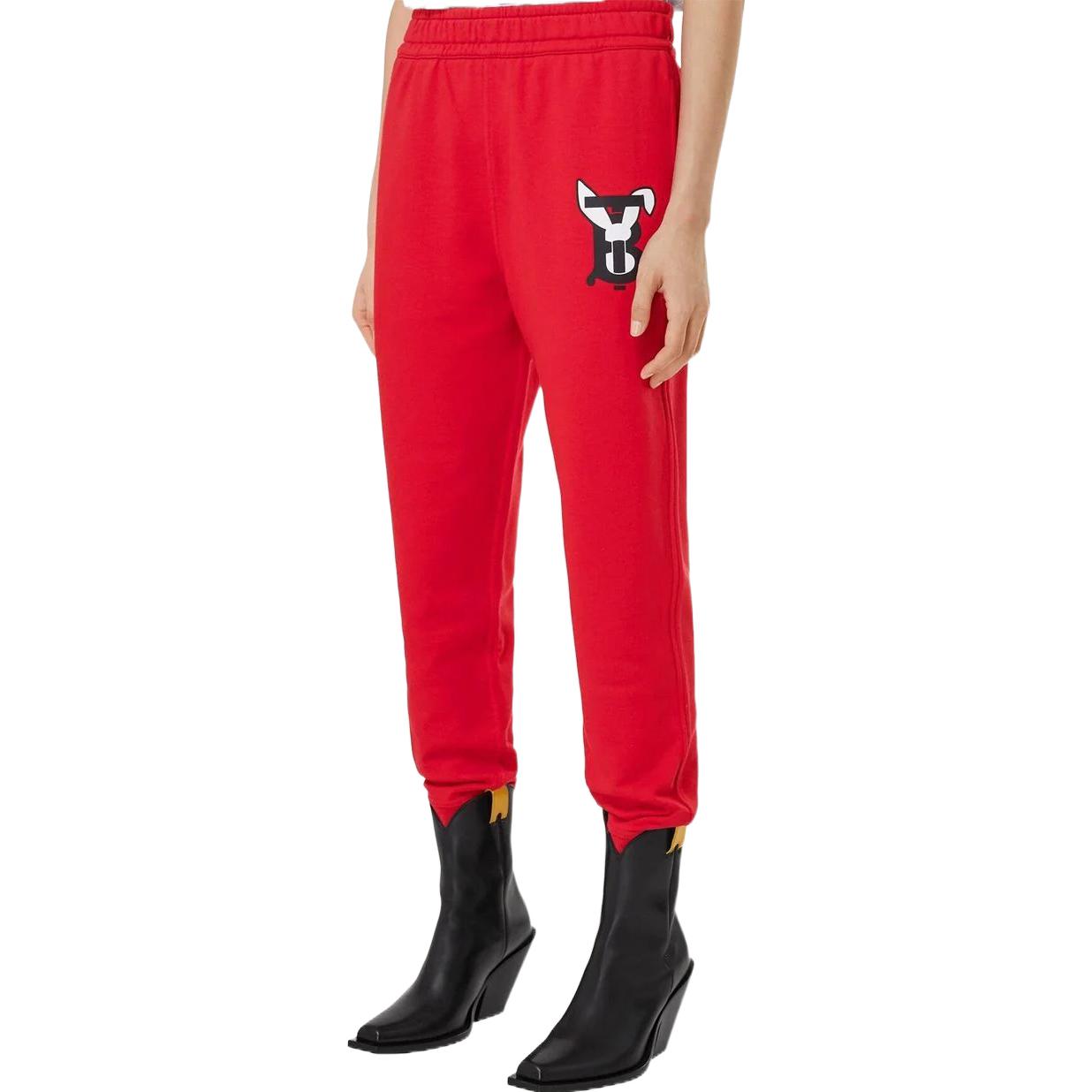 Lookbook (W) Burberry SS23 Seluar Jogger Logo Wanita Merah. 80640141