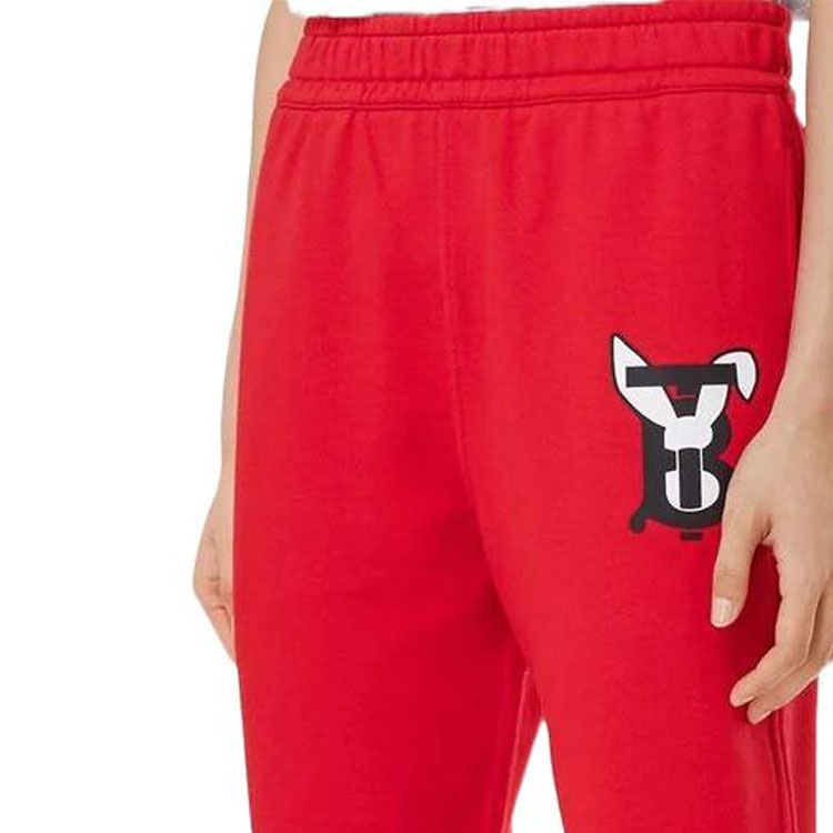 Shop (W) Burberry SS23 Seluar Jogger Logo Wanita Merah. 80640141