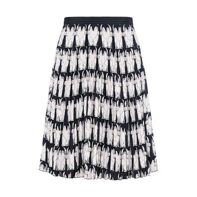 (Women) Burberry SS23 Lunar New Year Rabbit High-Waisted Pleated Short Skirt Women 80642531