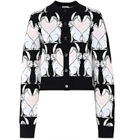 Order (Women) Burberry SS23 Lunar New Year Rabbit Jacquard Knit Cardigan Black. 80640391