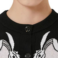 Cheap (Women) Burberry SS23 Lunar New Year Rabbit Jacquard Knit Cardigan Black. 80640391