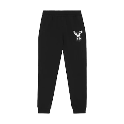 (Women) Burberry SS23 Lunar New Year Rabbit Joggers Black Loose Fit Knit Pants 80640151