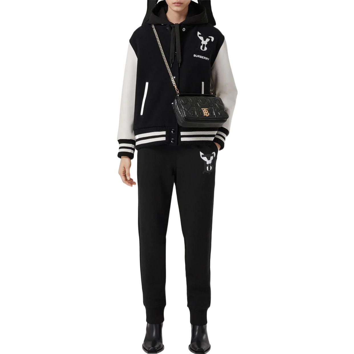 (Women) Burberry SS23 Lunar New Year Rabbit Joggers  Black Loose Fit Knit Pants 80640151 圖 3