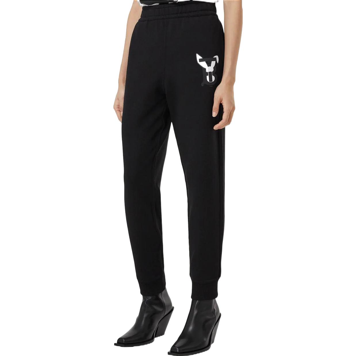 (Women) Burberry SS23 Lunar New Year Rabbit Joggers  Black Loose Fit Knit Pants 80640151 圖 5