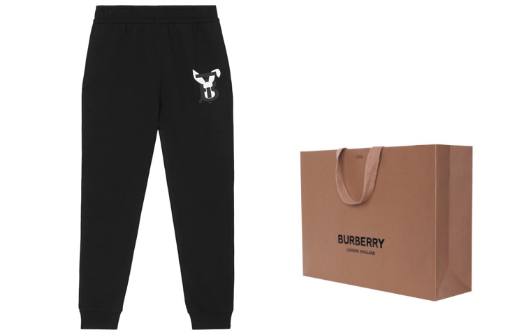 (Women) Burberry SS23 Lunar New Year Rabbit Joggers  Black Loose Fit Knit Pants 80640151 圖 8