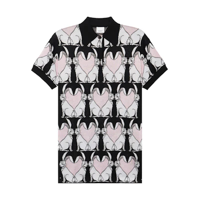 (Women) Burberry SS23 Lunar New Year Rabbit Knit Polo Dress Black 80640421