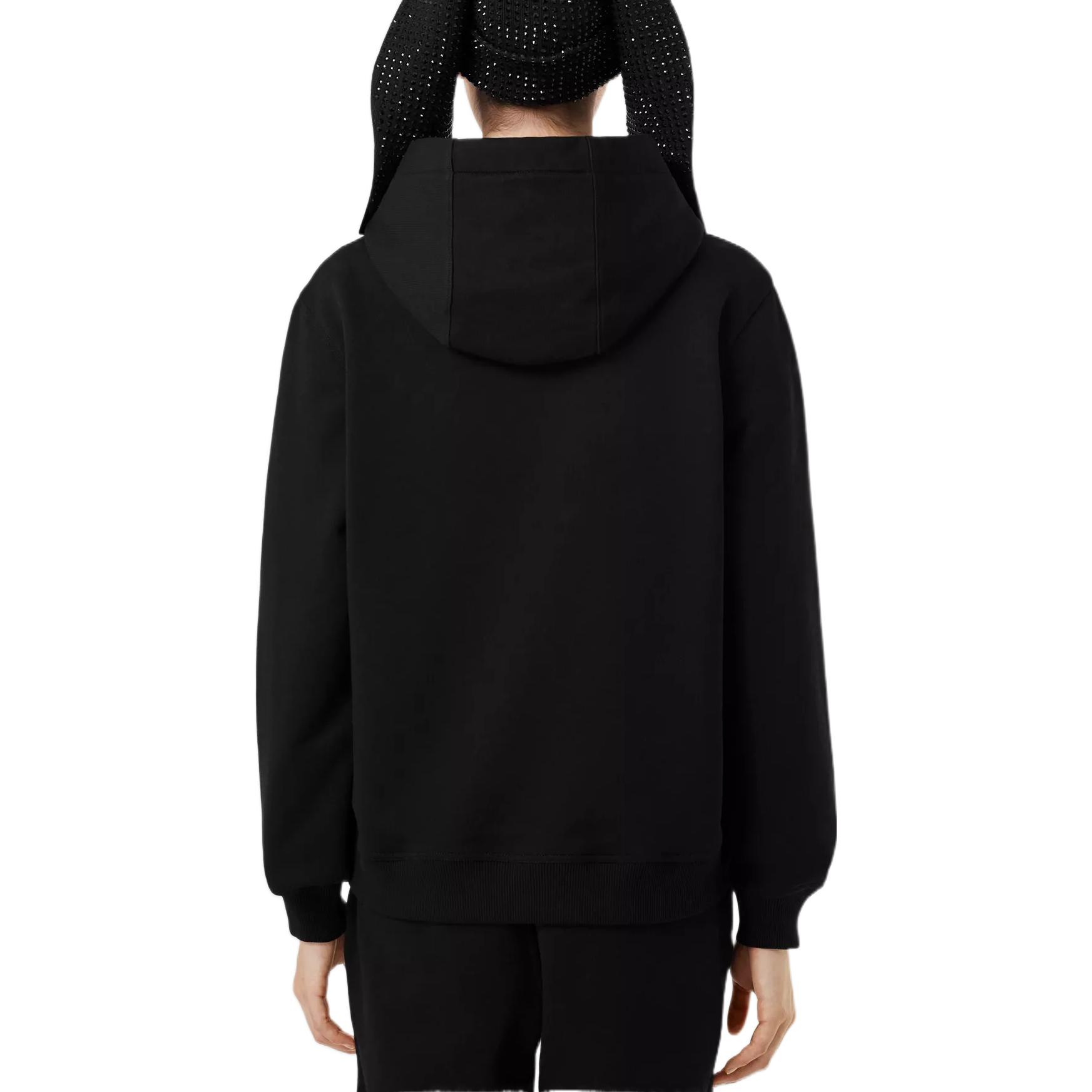 (Women) Burberry SS23 Lunar New Year Rabbit Print Cotton Hoodie Black - 80640161 圖 4