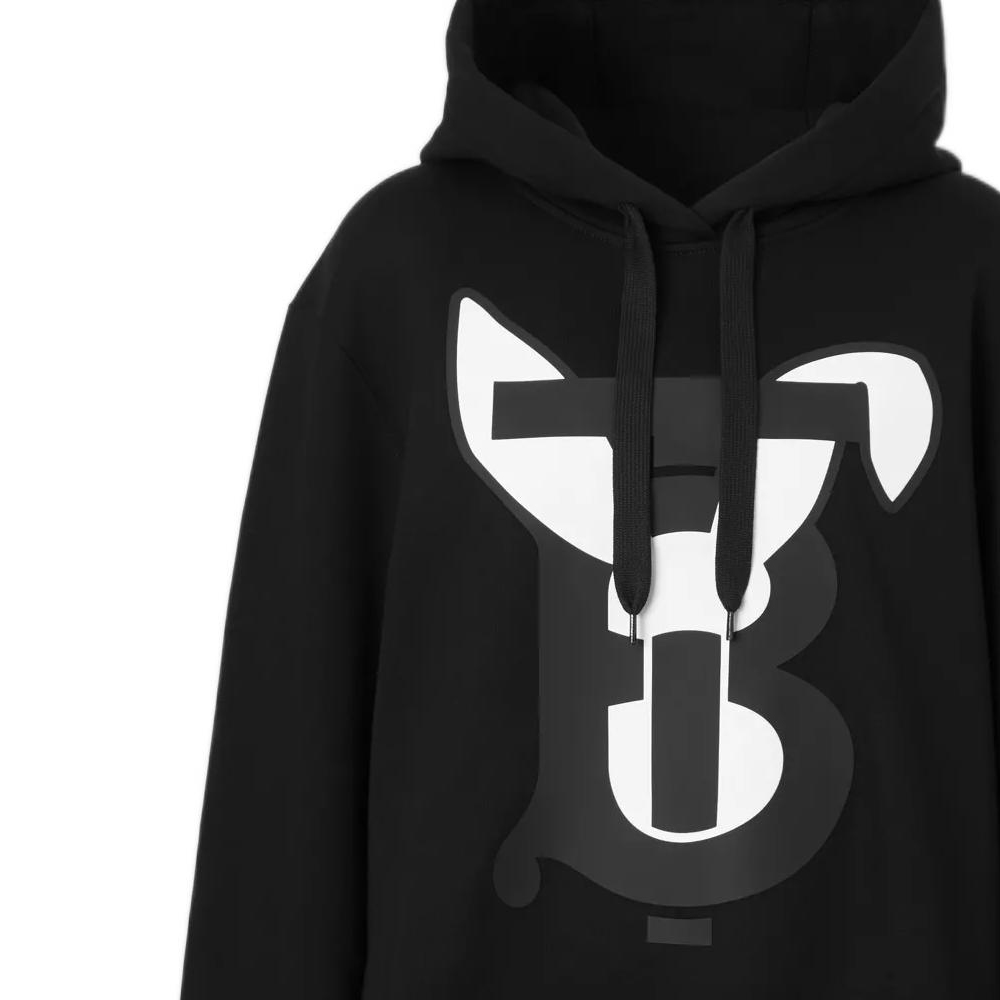 (Women) Burberry SS23 Lunar New Year Rabbit Print Cotton Hoodie Black - 80640161 圖 6