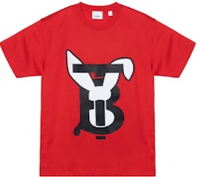 (Women) Burberry SS23 Lunar New Year Rabbit Tee Red Oversized Cartoon Print Shirt 80640131 (Women) Burberry SS23 Lunar New Year Rabbit Tee Red Oversized Cartoon Print Shirt 80640131