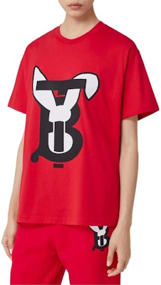 (W) 버버리 SS23 설맞이 토끼 티셔츠 레드 오버사이즈 캐릭터 프린트 셔츠 80640131 Details for (W) 버버리 SS23 설맞이 토끼 티셔츠 레드 오버사이즈 캐릭터 프린트 셔츠 80640131