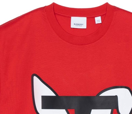 (W) 버버리 SS23 설맞이 토끼 티셔츠 레드 오버사이즈 캐릭터 프린트 셔츠 80640131 Sizing (W) 버버리 SS23 설맞이 토끼 티셔츠 레드 오버사이즈 캐릭터 프린트 셔츠 80640131