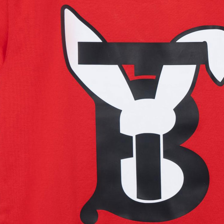 Cheap (W) 버버리 SS23 설맞이 토끼 티셔츠 레드 오버사이즈 캐릭터 프린트 셔츠 80640131