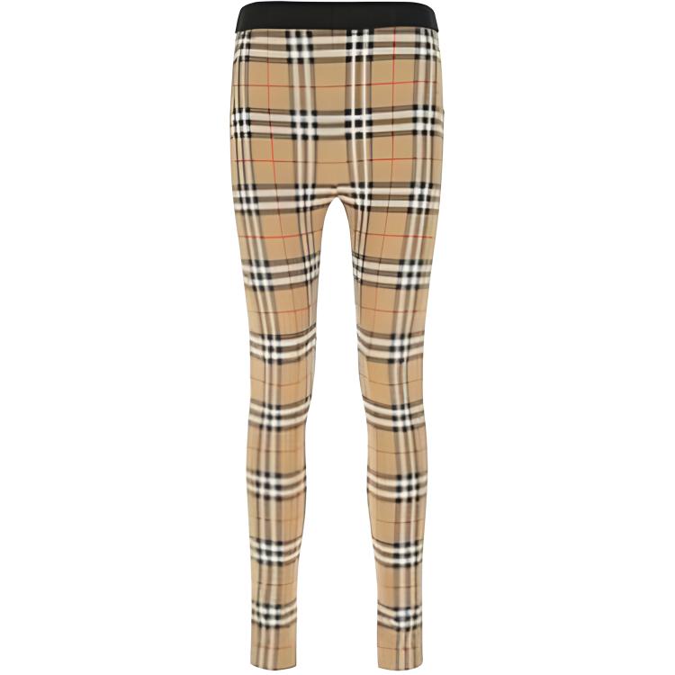 (Women) Burberry SS23 Mid-Rise Slim Fit Plaid Leggings for Women. 8049478