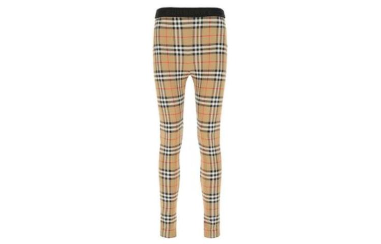 Order (W) Burberry SS23 Legging Wanita Slim Fit Corak Plaid Mid-Rise. 8049478