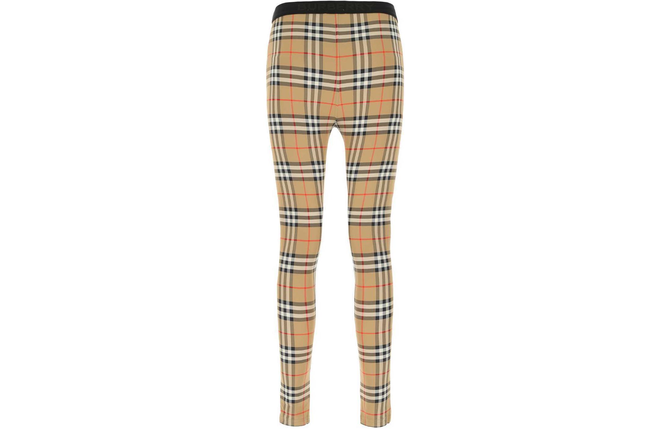 Lookbook (W) Burberry SS23 Legging Wanita Slim Fit Corak Plaid Mid-Rise. 8049478