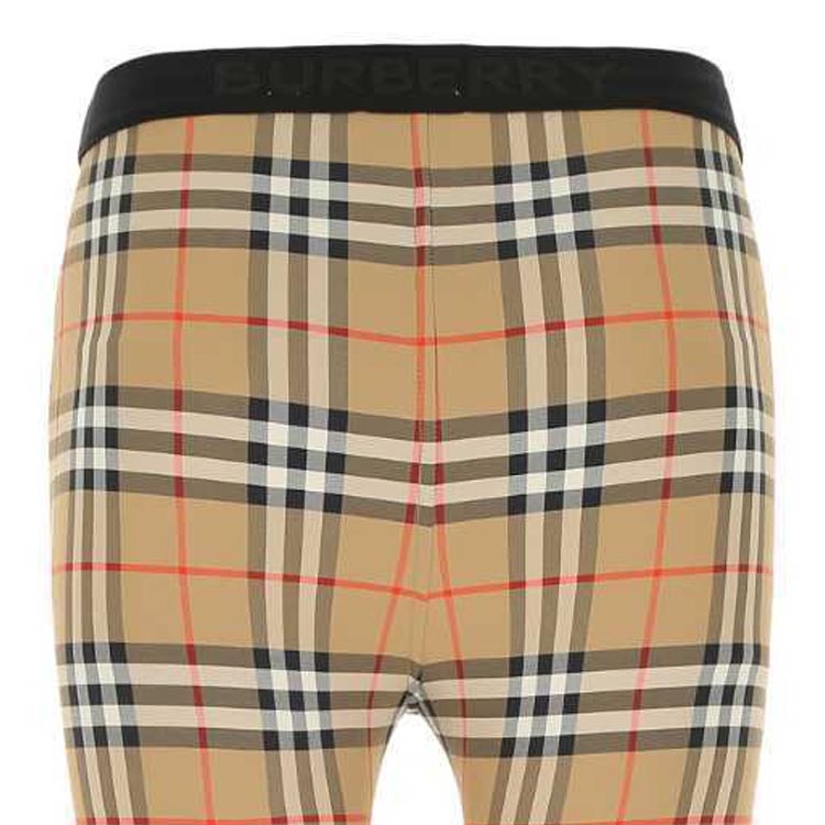 Shop (W) Burberry SS23 Legging Wanita Slim Fit Corak Plaid Mid-Rise. 8049478
