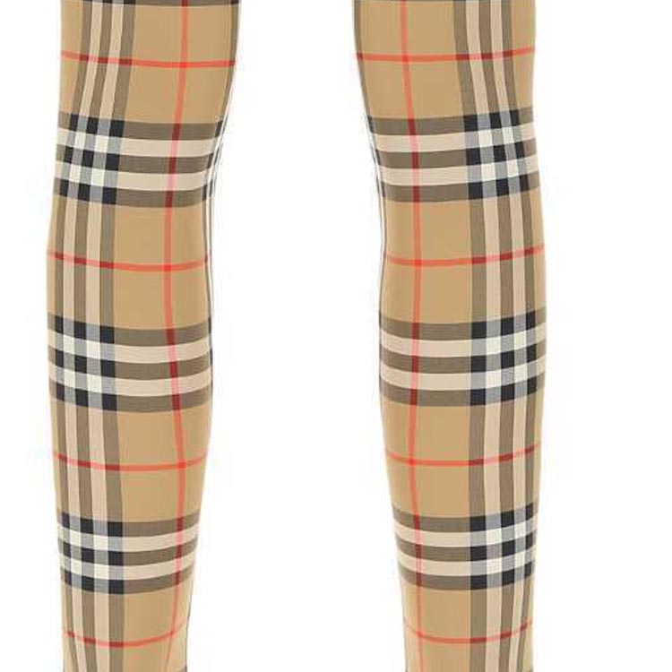 Sizing (W) Burberry SS23 Legging Wanita Slim Fit Corak Plaid Mid-Rise. 8049478
