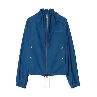 (Women) Burberry SS23 Oversized Logo Print Jacket Teal Green 80660821