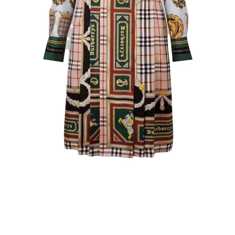 (Women) Burberry SS23 Pattern Patchwork Printed Long Sleeve Dress Women Multicolor. 80037741 圖 3