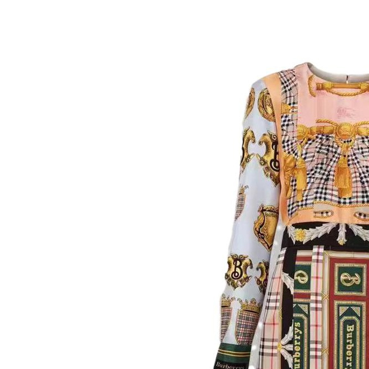 (Women) Burberry SS23 Pattern Patchwork Printed Long Sleeve Dress Women Multicolor. 80037741 圖 5