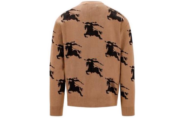 Lookbook (Women) Burberry SS23 Patterned V-Neck Long Sleeve Sweater Brown . 8070328