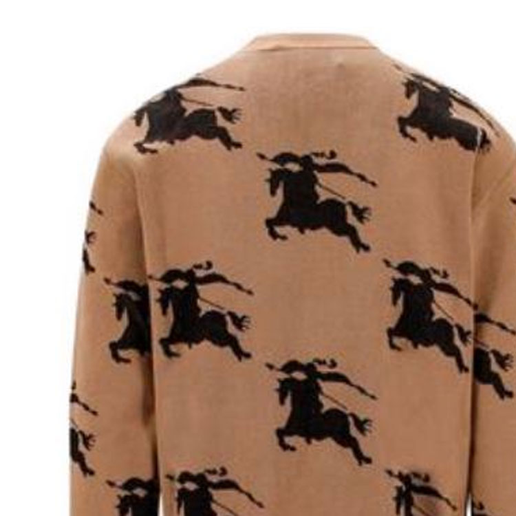 Sizing (Women) Burberry SS23 Patterned V-Neck Long Sleeve Sweater Brown . 8070328