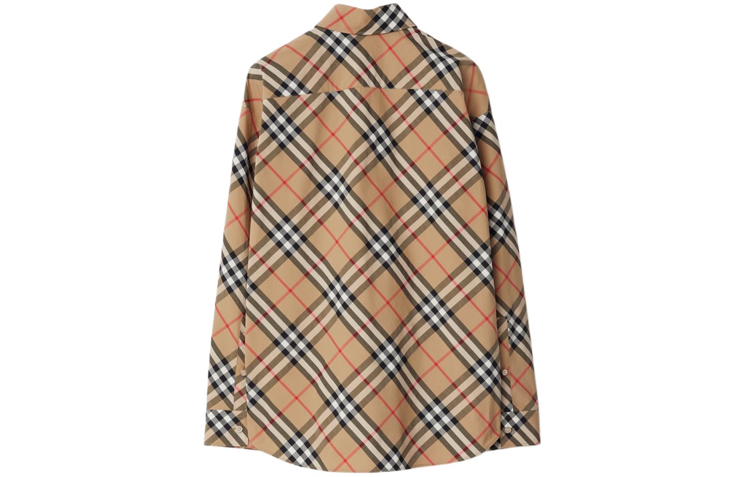 (Women) Burberry SS24  Beige Check Button-Up Long-Sleeve Casual Shirt. 80876401 圖 3