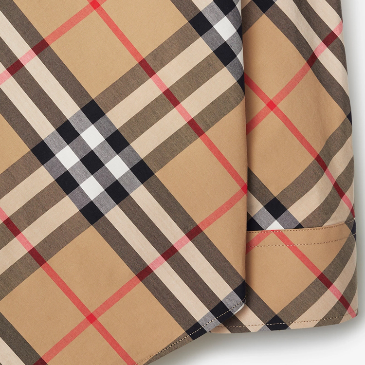 (Women) Burberry SS24  Beige Check Button-Up Long-Sleeve Casual Shirt. 80876401 圖 8
