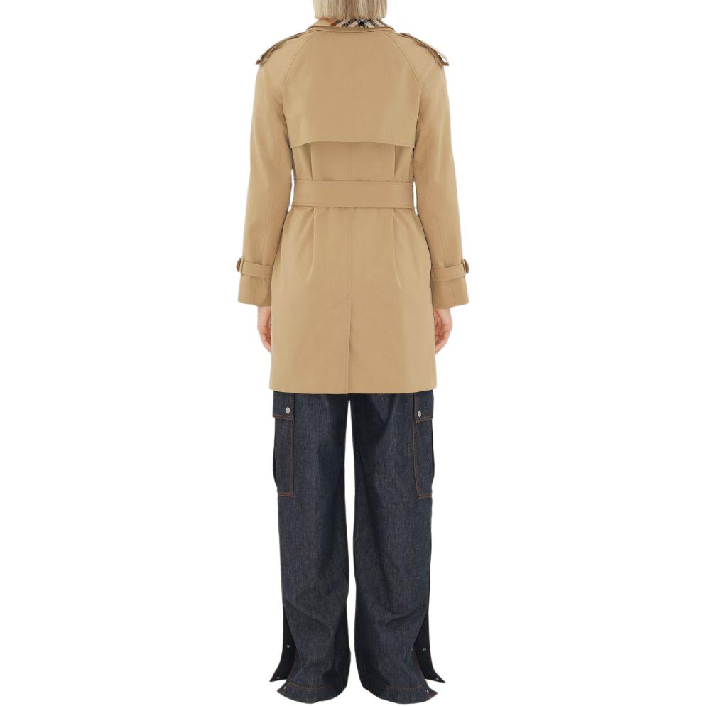 Details for (W) Abrigo Largo Manga Larga Beige Cuadros Doble Botonadura Burberry SS24. 80949401