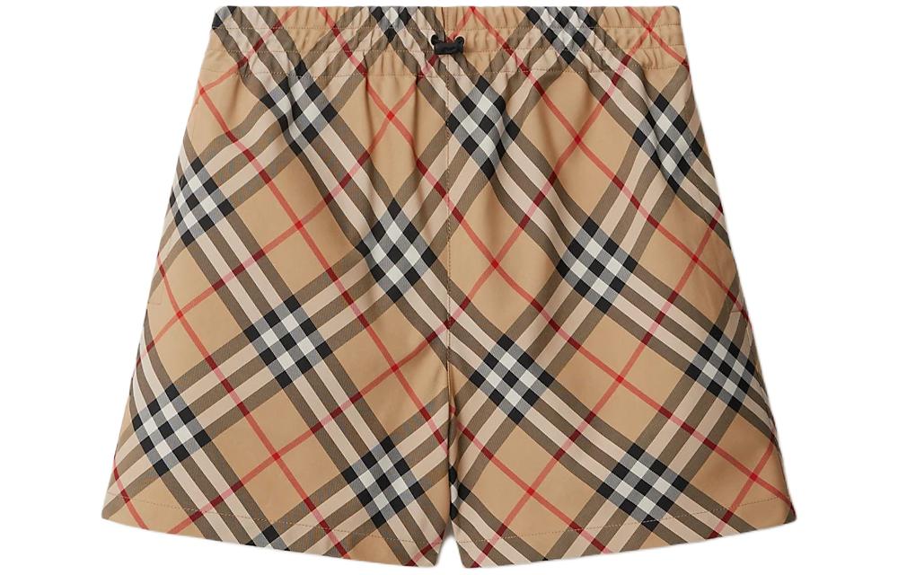 Order (W) Burberry SS24 米色格紋標誌抽繩直筒短褲. 80882901