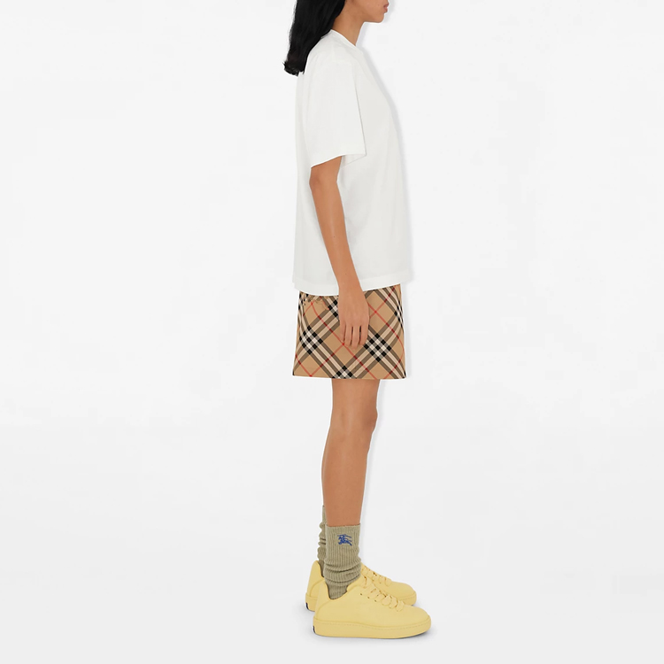 Sizing (W) Burberry SS24 米色格紋標誌抽繩直筒短褲. 80882901