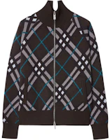 (Women) Burberry SS24 Black Check Zip-Up Loose Knit Sweater. 80950831 (Women) Burberry SS24 Black Check Zip-Up Loose Knit Sweater. 80950831