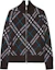Buy (W) 버버리 SS24 블랙 체크 집업 루즈 니트 스웨터. 80950831