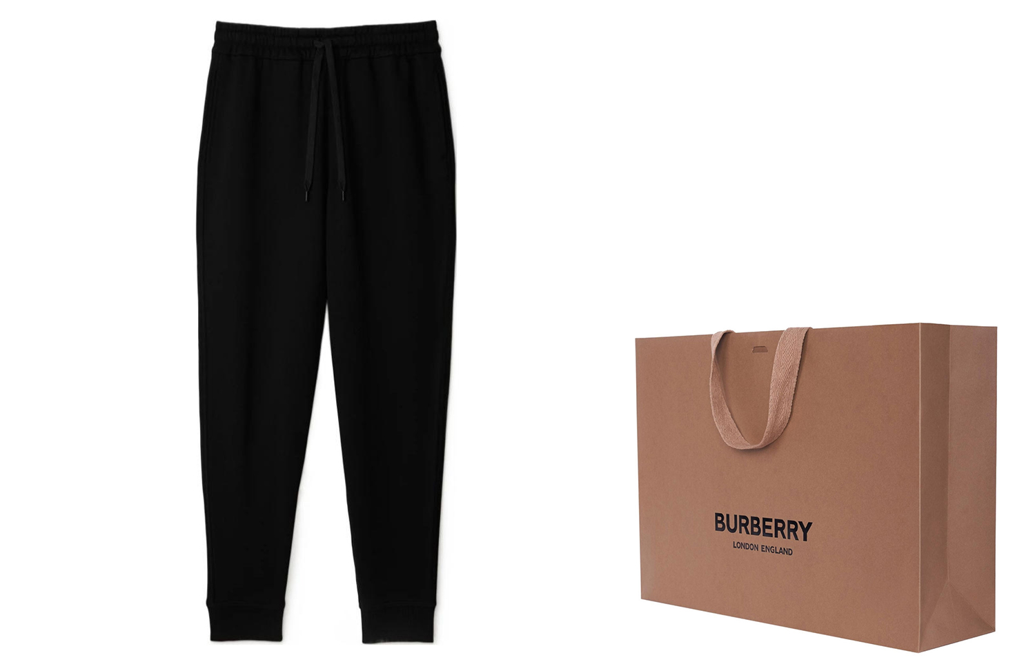 Shop (W) Burberry SS24 Celana Jogger Knit Pinggang Elastis Hitam. 80843561