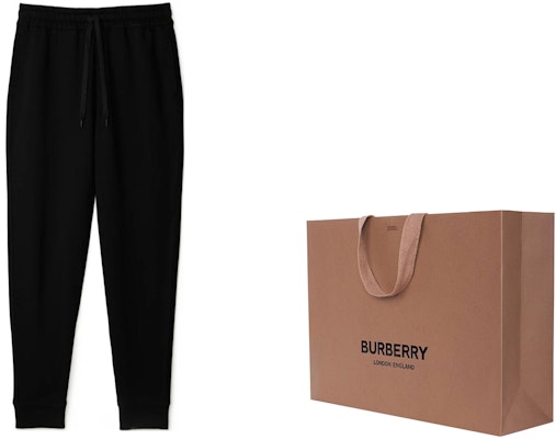 (W) Burberry SS24 Celana Jogger Knit Pinggang Elastis Hitam. 80843561 Shop (W) Burberry SS24 Celana Jogger Knit Pinggang Elastis Hitam. 80843561