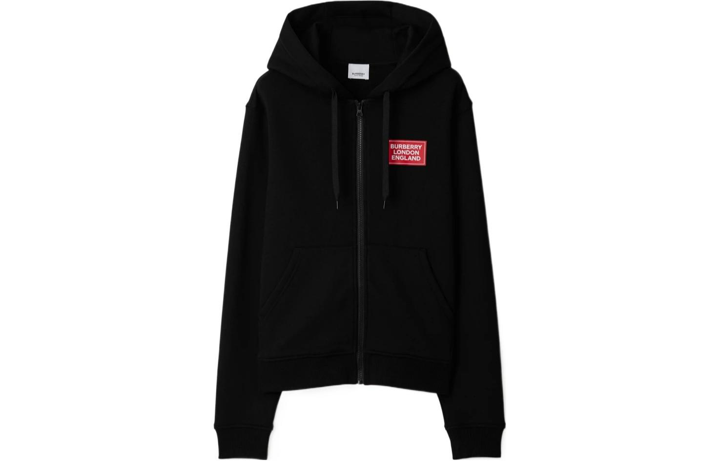 Order (W) Sudadera Negra Burberry SS24 con Logo Apliqué y Cierre. 80843541