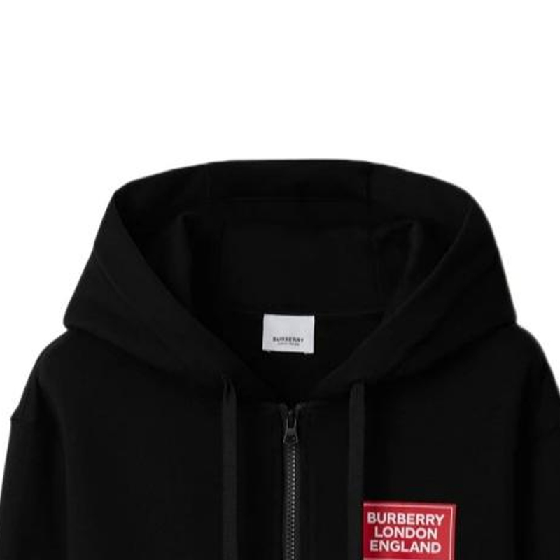 Details for (W) Sudadera Negra Burberry SS24 con Logo Apliqué y Cierre. 80843541