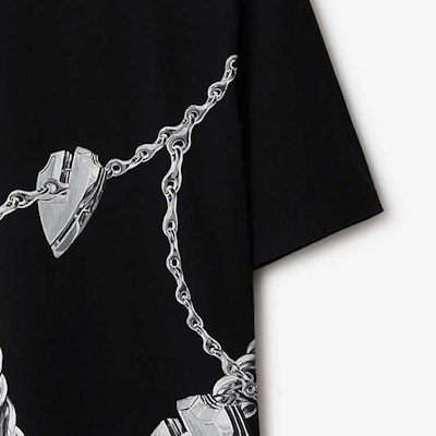(Women) Burberry SS24 Black Jewel Print Casual Crew Neck T-Shirt 80881961 Sizing (Women) Burberry SS24 Black Jewel Print Casual Crew Neck T-Shirt 80881961