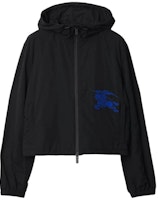 (W) Burberry SS24 Hoodie Jaket Hitam Logo Bersulam dengan Zip. 80850521 Order (W) Burberry SS24 Hoodie Jaket Hitam Logo Bersulam dengan Zip. 80850521