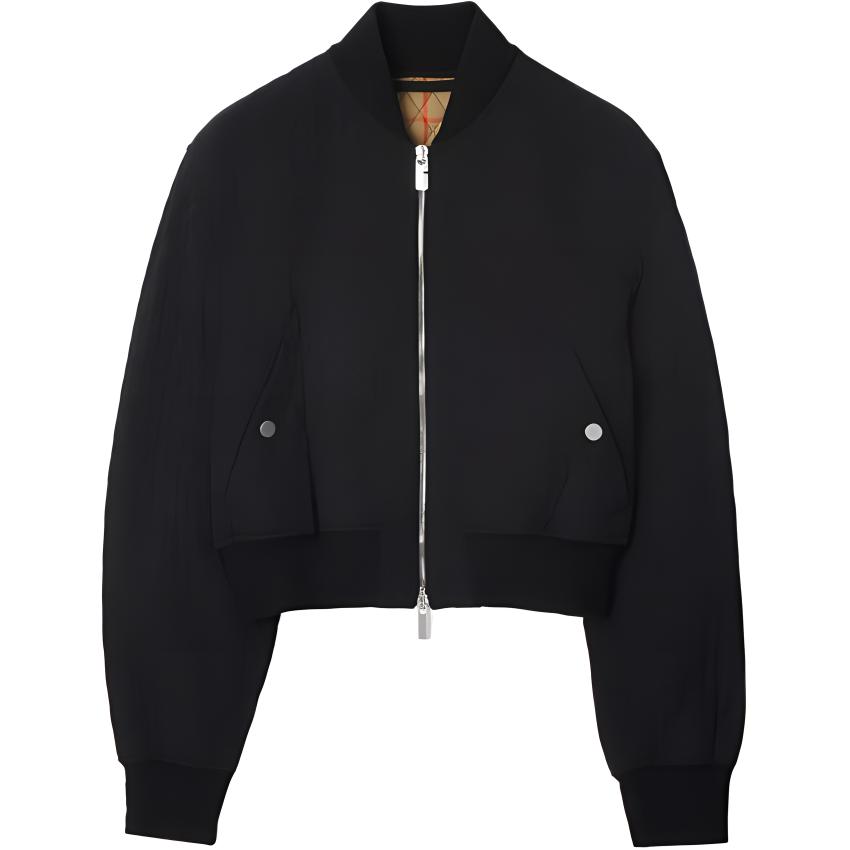 (Women) Burberry SS24  Black Short Zip-Up Cotton Jacket. 80938721 圖 2