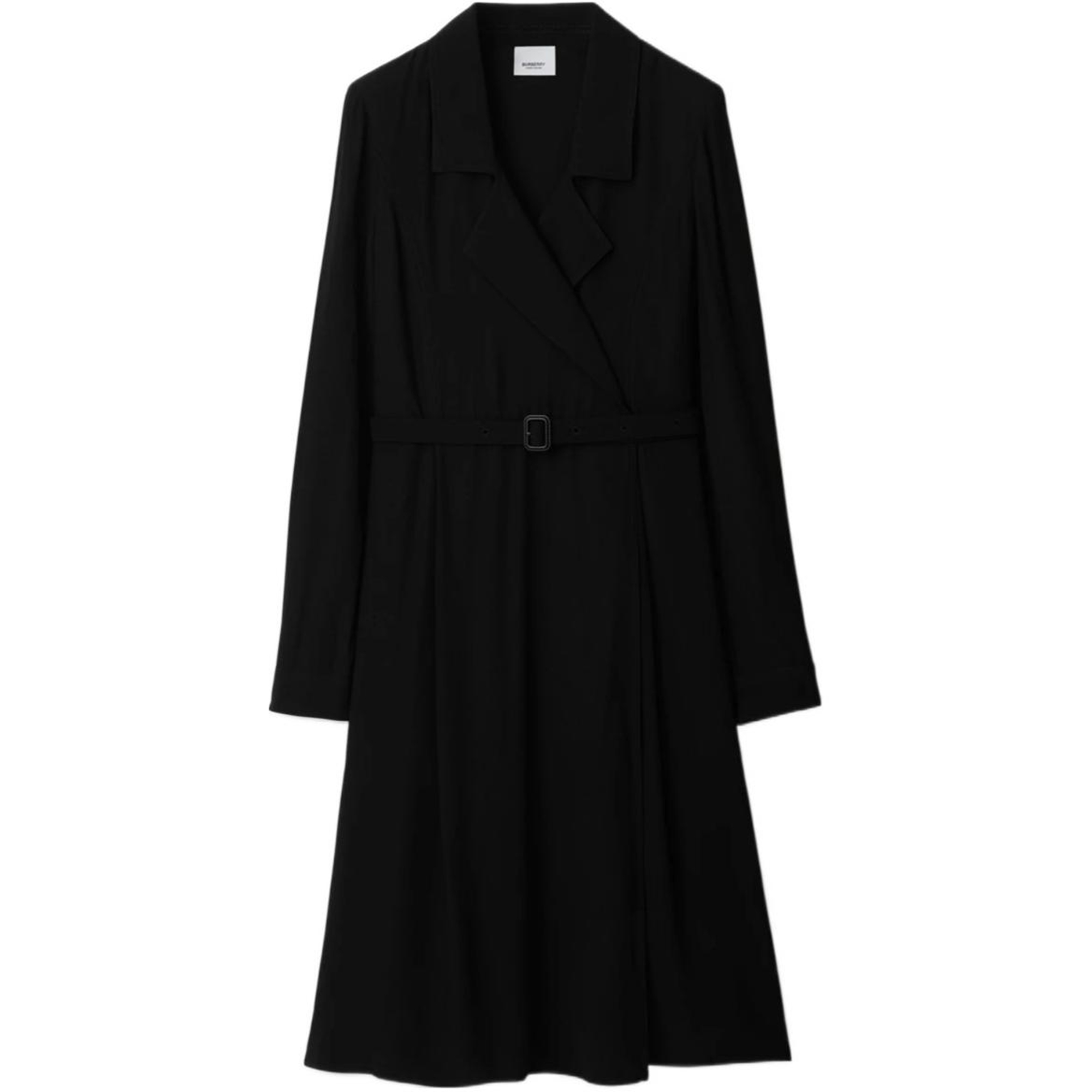 (Women) Burberry SS24  Black Solid Long Sleeve Zipper Shirt Dress 80842991