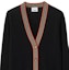 Purchase (W) Cárdigan de punto Burberry SS24 negro a rayas con escote en V y botones. 80843251